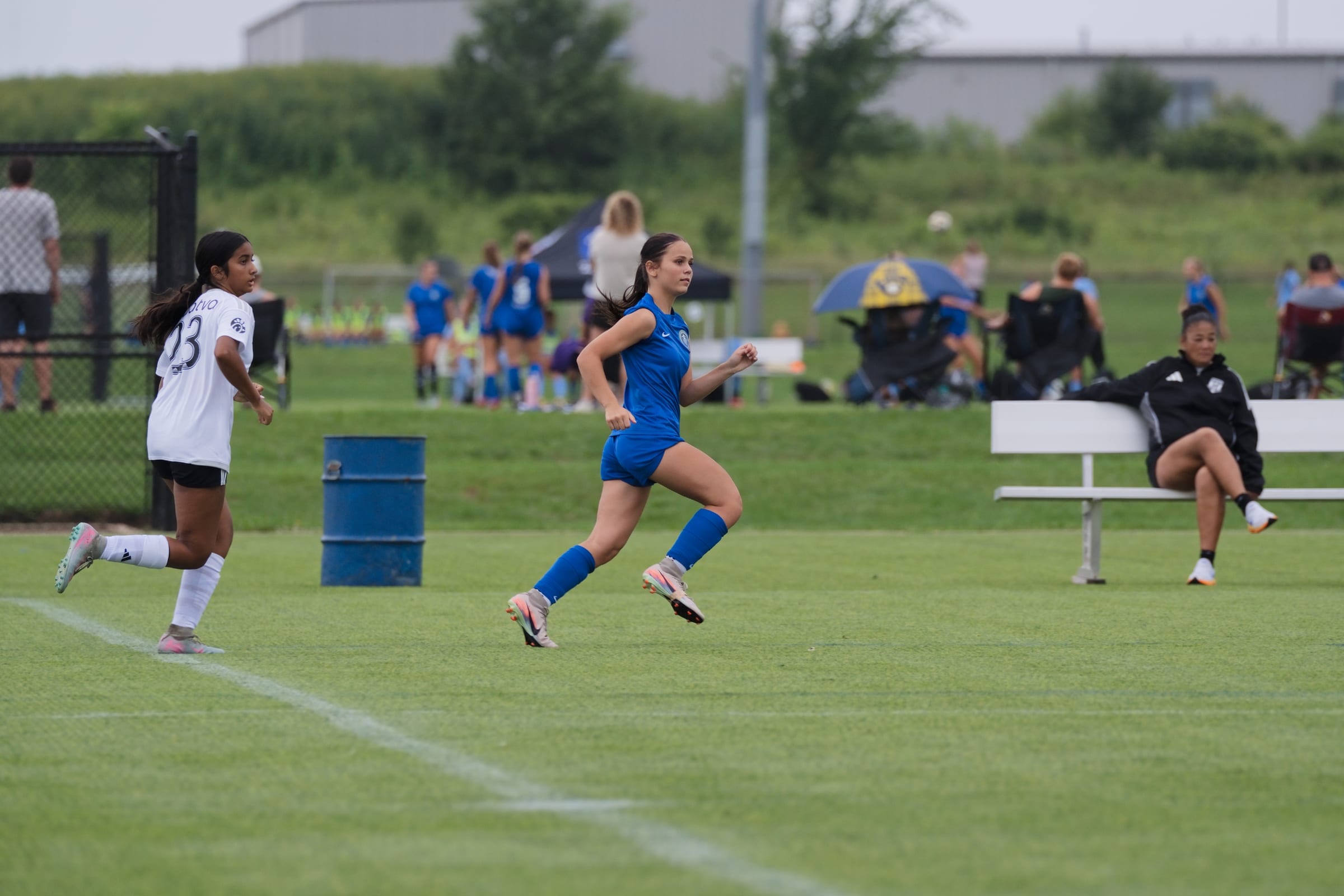 Chicago Inter player following the play at the Rockford Friendlies